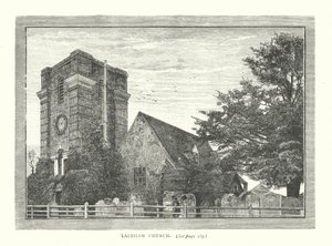 Laleham Kerk (gravure) door English School