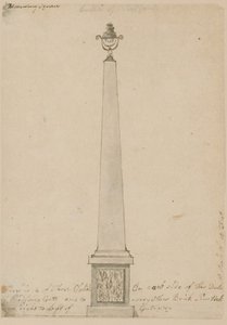 Lamp bij Bedford House, Londen, verwijderd in 1799 door English School