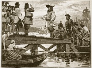 Landing van maarschalk Schomberg in Carrickfergus, illustratie uit Cassells Illustrated History of England door English School