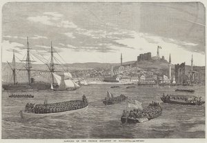 Landing van de Franse Infanterie in Gallipoli door English School