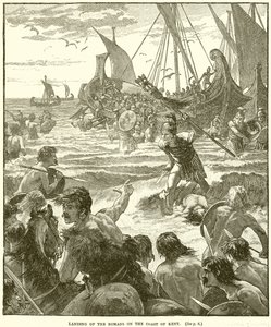 Landing van de Romeinen aan de kust van Kent door English School