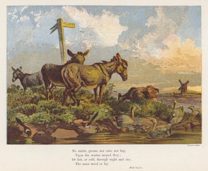 Landschap met ezels en vogels