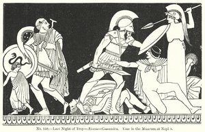 Laatste nacht van Troje - Aeneas - Cassandra. Vaas in het Museum van Napels (gravure) door English School