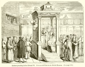 Latimer die preekt voor Edward VI door English School