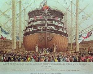 Lancering van H.M.S. Royal Albert, Schroefstoomboot, 131 kanonnen, in Woolwich, 13 mei 1854 door English School
