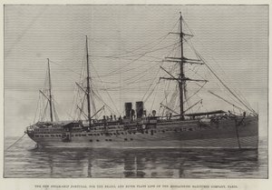 Te Water Laten van een Gewapende Australische Passagiersstoomboot, de Courier, in Wallsend-on-Tyne door English School