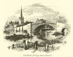 Lechlade brug en kerk