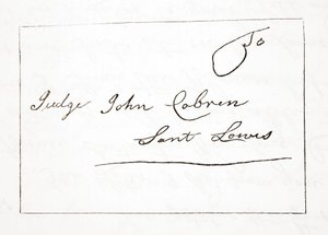 Brief van Daniel Boone aan rechter John Cobren, origineel gedateerd 5 oktober 1809