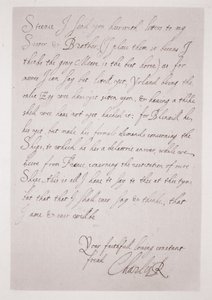Brief van Karel I aan de hertog van Buckingham door English School