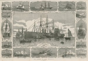 Leviathan 1858; montage van beelden die de voortgang van de stoomnavigatie tonen door English School