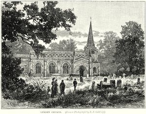 Lexden Kerk (gravure) door English School