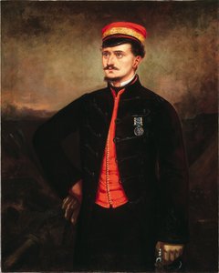 Luitenant Thomas Murphy in het ongedwongen uniform van het Turkse contingent, Krim, 1857 door English School