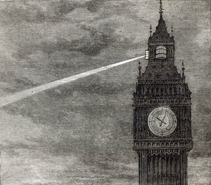 Licht op de Klokkentoren, Houses of Parliament uit The Illustrated London News, 16 augustus 1873 door English School