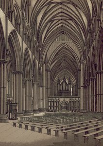 Lincoln Cathedral, schip, kijkend naar het oosten door English School