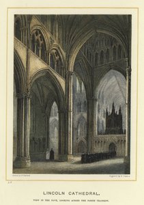 Lincoln Kathedraal, schip, kijkend naar het noord transept door English School