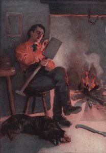 Lincoln schrijft essays op zijn houten schop door English School