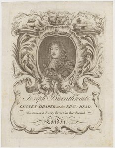Linnenhandelaar, John Burnthwaite, handelskaart door English School