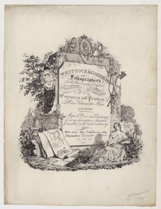 Lithograaf, Whittock & Goodman, handelskaart door English School