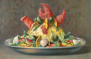 Mayonaise kreeftensalade (kleurenlitho) door English School