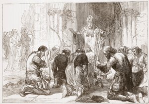 Lollards doen afstand van hun geloof, illustratie uit De Geschiedenis van het Protestantisme door James Aitken Wylie, 1878 door English School