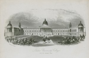 London University College, met de geplande vleugels door English School