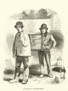 Londense nachtmensen (gravure) door English School