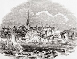 Londonderry, Noord-Ierland, uit Old England: A Pictorial Museum, pub. 1847