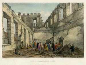 Lange Kamer leidend naar de Brick Tower, Brand in de Tower of London, 1841