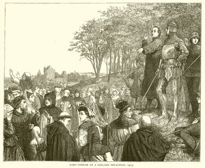 Lord Cobham bij een Lollard Preek, 1413 door English School