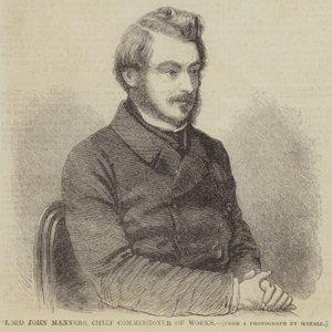 Lord John Manners, hoofdcommissaris van werken (gravure)