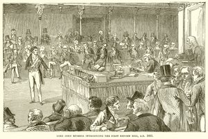 Lord John Russell Introduceert de Eerste Hervormingswet, A.D. 1831 door English School