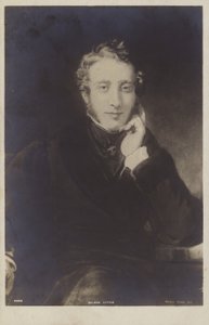 Lord Lytton (1803-1873), Engels politicus, romanschrijver, dichter en toneelschrijver (litho)