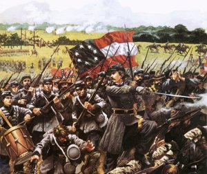 Loreta Janeta Velasquez die vocht met het Confederale Leger, vermomd als man door English School