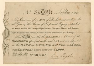 Loterij om een diamant te winnen, 1800 door English School