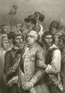 Lodewijk XVI bedreigd door de menigte tijdens hun bezoek aan de Tuilerieën door English School