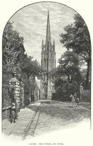 Louth: De toren en torenspits (gravure)