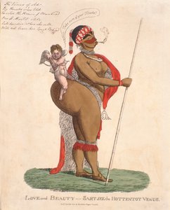 Liefde en schoonheid - Sartjee de Hottentot Venus, 1810 door English School