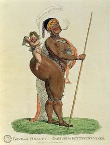 Liefde en Schoonheid - Sartjee de Hottentot Venus, 1810 door English School
