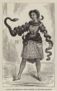 Lualla, de Abessijnse slangenbezweerder, in het Royal Aquarium door English School