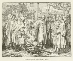 Luther verbrandt de pauselijke bul door English School