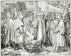 Luther verbrandt de pauselijke bul in 1520 door English School