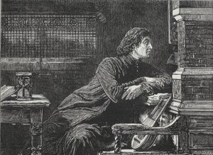 Luther bij het venster, illustratie uit The History of Protestantism door James Aitken Wylie (1808-1890), gepubliceerd 1878 door English School