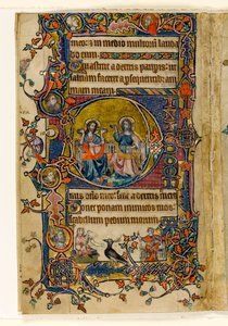 De vader en zoon, gehistorieerde initiaal uit de Macclesfield Psalter, Gebruik van Sarum, Oost-Anglia, ca. 1330 door English School