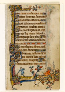 David en Goliath, marginale decoratie uit de Macclesfield Psalter, Gebruik van Sarum, Oost-Anglia, ca. 1330