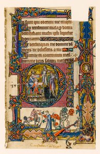 MS 1-2005, fol. 58r: Saul stuurt Doëg om de priesters van Nob te doden, gehistorieerde initiaal uit de Macclesfield Psalter, Gebruik van Sarum, Oost-Anglia, c.1330 door English School