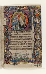 MS 1-2005, fol. 77r: David en de dwaas, gehistorieerde initiaal uit de Macclesfield Psalter, Gebruik van Sarum, Oost-Anglia, c.1330 door English School
