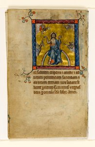 MS 1-2005, fol. 8v: Christus in oordeel, miniatuur uit de Macclesfield Psalter, Gebruik van Sarum, Oost-Anglia, c.1330