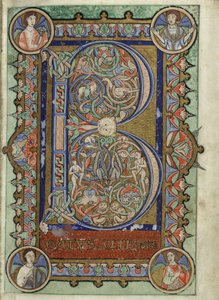 MS Hunter 229 f.22r uit de Hunterian Psalter, c.1170