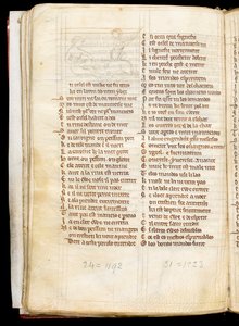 MS McClean 123 f.40v Onderschets voor een miniatuur die een jager toont die een eenhoorn vangt liggend naakt in de schoot van een maagd, uit Het Nuneaton Boek, ca. 1280-1300