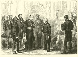 M Thiers en het Corps Diplomatique, maart 1871 door English School